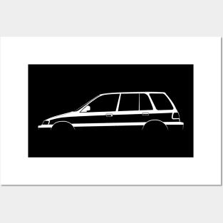 Honda Civic Wagon (EF) Silhouette Posters and Art